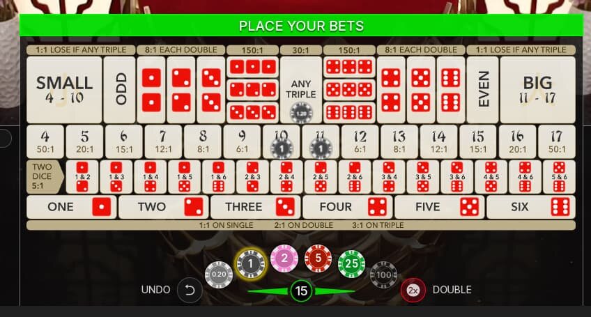 Sic Bo Bet in online casino