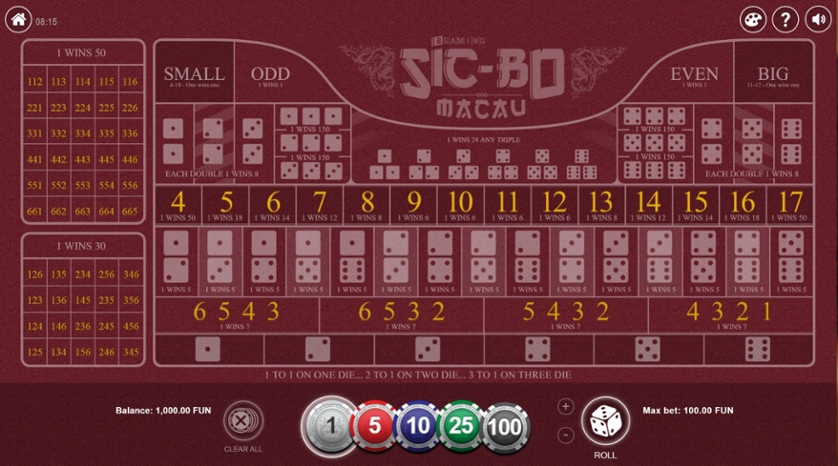 Sic Bo macau Bet